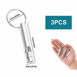 TRUMIZON 3 Pcs Dog Whistle 210.5 - High Pitch Training for Recall & Behavior Control - Metal Keychain (Silver)