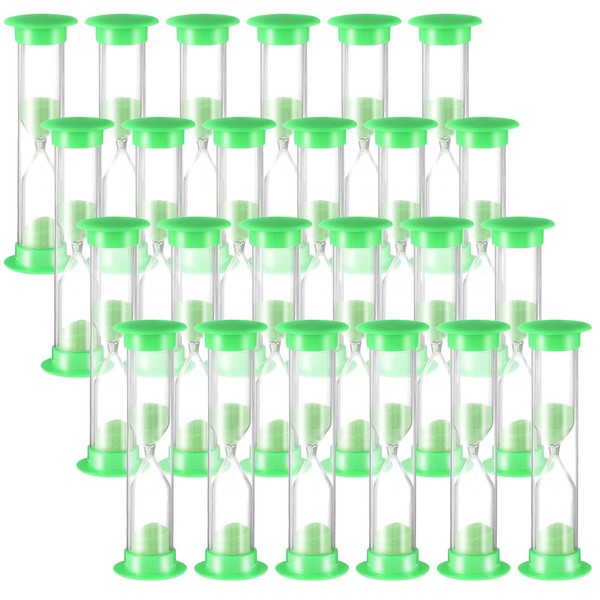 24 Pcs 5 Minute Sand Timer Plastic Hourglass 5 Min