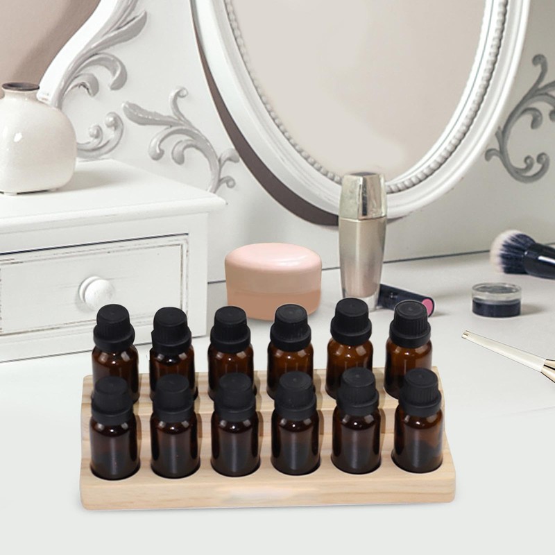 Harilla 2-Layer Wooden Essential Oil Display Holder Holds 12 (15