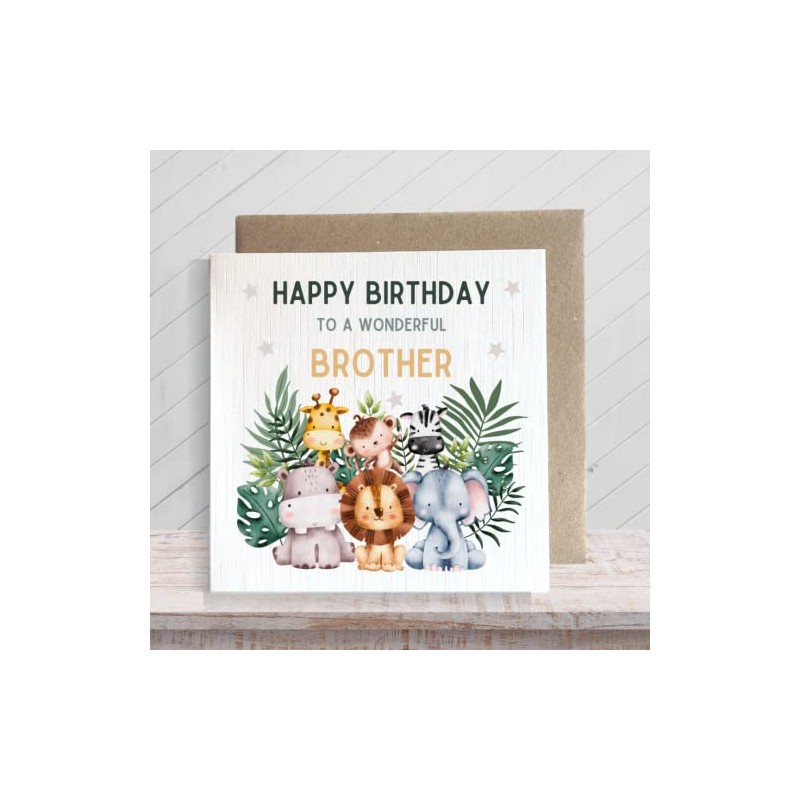 Second Ave Brother Children's Kids Baby Safari Square Card For
