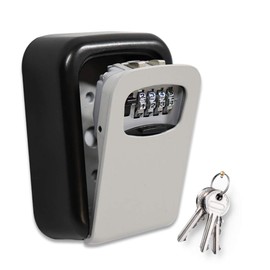 ValueHall Key Lock Box Wall Mounted Combination Key Safe Storage Zinc Alloy Lock Box with Slide Cover Lock Box for House Key 4 Digit Combination with Mounting Kit for Hotel Home Garage School V8168