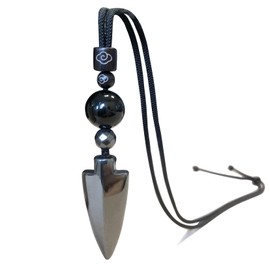 Ecooon 5A Black Tourmaline Terahertz Ore Cross Arrow Necklace Bracelet Crystal Healing Pendant Natural Stone Power Stone Necklace (black tourmaline), Psychic Purification Stone, Obsidian Power Stone,