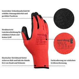 norskog Mallow Work Gloves, Leather Gloves, Men's Gloves, Protective Gloves, Gardening Gloves, Assembly Gloves, Construction Gloves, Warehouse, Garden, Construction Site, 12 Pairs, Size 8