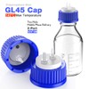 Ks-Tek 1pcs Blue GL45 Safety Cap with Two Holes,3 Hose