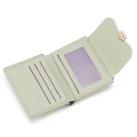 FALAN MULE Women's Small Mini Short Purse with RFID Protection, Small Purse Women's with Zip Coin Compartment Wallet, mint green, Modern