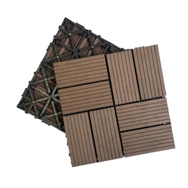 Benicabaly Transform Your Space with DIY Interlocking Deck Tiles Set of 20, Durable Wood-Plastic Composite, Light Coffee, 12x12in