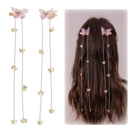 YANHUILAY Butterfly Hairpin (Set of 2) Butterfly Hair Clip, Bangs Clip, Butterfly, Hair Clip, Cute, Hair Ornament, Swaying, Flashing, Stylish, Popular, Hair Accessory, Shichi-Go-San Yukata, Kimono