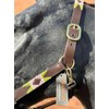 Argentina Polo Leather Horse Headcollar Halter, Embroidered, Rose Pink /Green