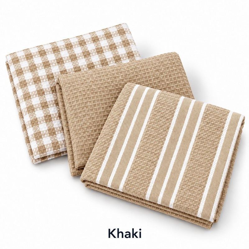 100% Cotton Waffle Dish Cloths for Kitchen Cleaning – Soft,