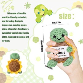 Pluvyze Sunflower Turtle Gifts for Mum, Gifts for Mum, Pocket Hug, Emotional Support, Positive Potato