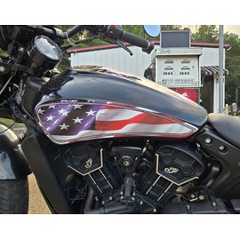 Indian Scout American Flag Motorcycle Tank Decals - 3pc Set - Star Sapangled Scout - Full Color Version - high Gloss Finish - for 2015 Thru 2024 Scout Bobber 60 20 Rogue