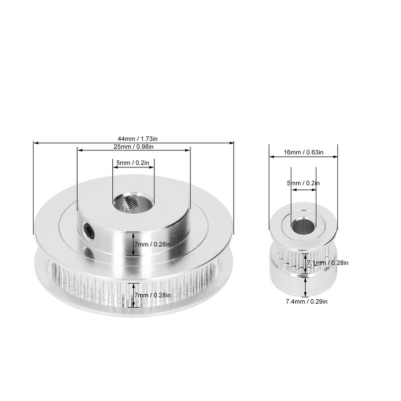 2 Pack Synchronous Wheel - 20T 60T Elastic Closed Timing