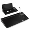 Varhomax Glass Desk Whiteboard Gray with Calculator, Desktop Organizer Dry