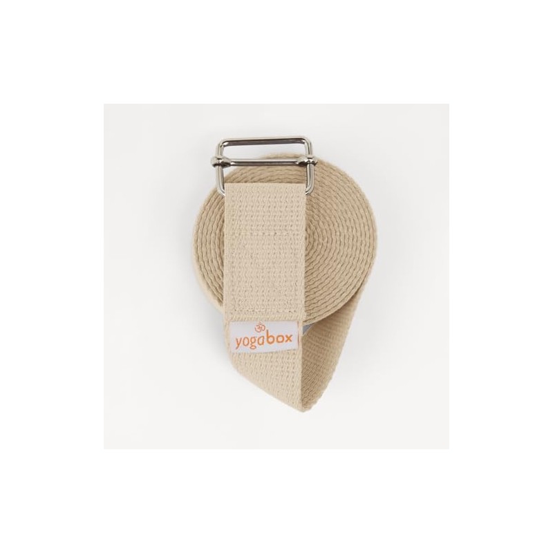 Yogabox Asana Basic Yoga Strap Made of 100% Cotton, Metal