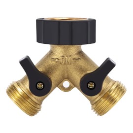 2 Wege Verteiler Wasser, 3/4" Y Wasseranschluss Verteiler Anschluss mit Separatem Schalter, Gartenschlauch Verteiler für den Einsatz auf Waschmaschine, Rasen Wasserhähne