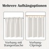 TOPICK Opaque Net Curtains Kitchen White Bistro Curtain with Drawstring