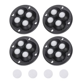 uxcell 4 Pcs Self Adhesive Caster Wheels, 360 Degree Rotation Mini Caster Swivel Rollers Universal Sticky Swivel Wheels for Furniture Storage Bins Trash Can (Black, 4 Nylon Rolling Ball)