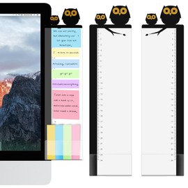 Monitor Memo Board - Multifunction Computer Monitor Memo Board Transparent Monitor Side Panel Creative Desktop Memo Board Easy to Use Suitable for Home Office Desktop 2pcs (Owl)