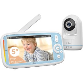 BOIFUN 5" Video Baby Monitor, Non-WiFi Needed Baby Monitor, Lullabies,2-Wa