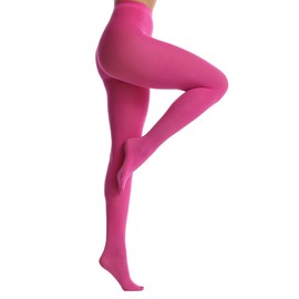 EVERSWE Women's 80 Den Soft Opaque Tights, Women's Tights (Small-Medium, Fuchsia)