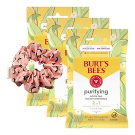 Purifying Facial Towelettes With White Tea, Bundle With Hair Tie, Gentle And Effective Makeup Remover, Travel-Friendly Pack (3-Pack)