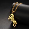 VASSAGO Horse Necklace for Women Men Stainless Steel Horse Pendant