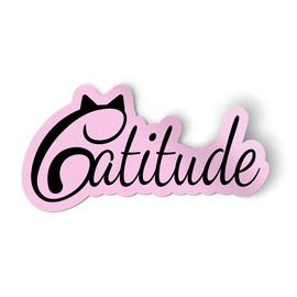 Squiddy Catitude Cat - Vinyl Sticker (8" Wide)