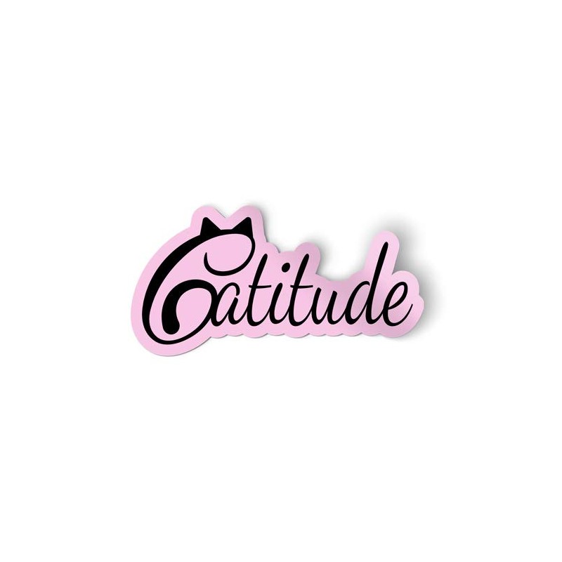 Squiddy Catitude Cat - Vinyl Sticker (8" Wide)