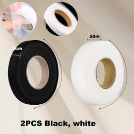 2 Set 50M Wonder Web Hemming Tape – Instant Fabric for Hemming, for Clothes, Curtains, and Upholstery, Easy to Use, Strong Hold