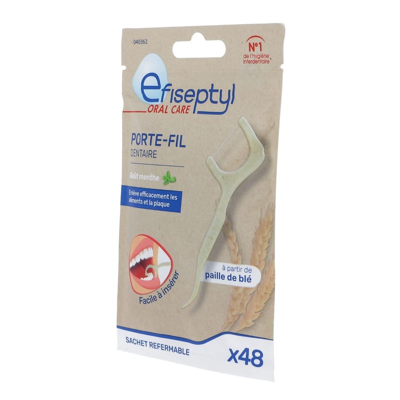 Efiseptyl - Floss Holder - Wheat Straw - Mint Flavour