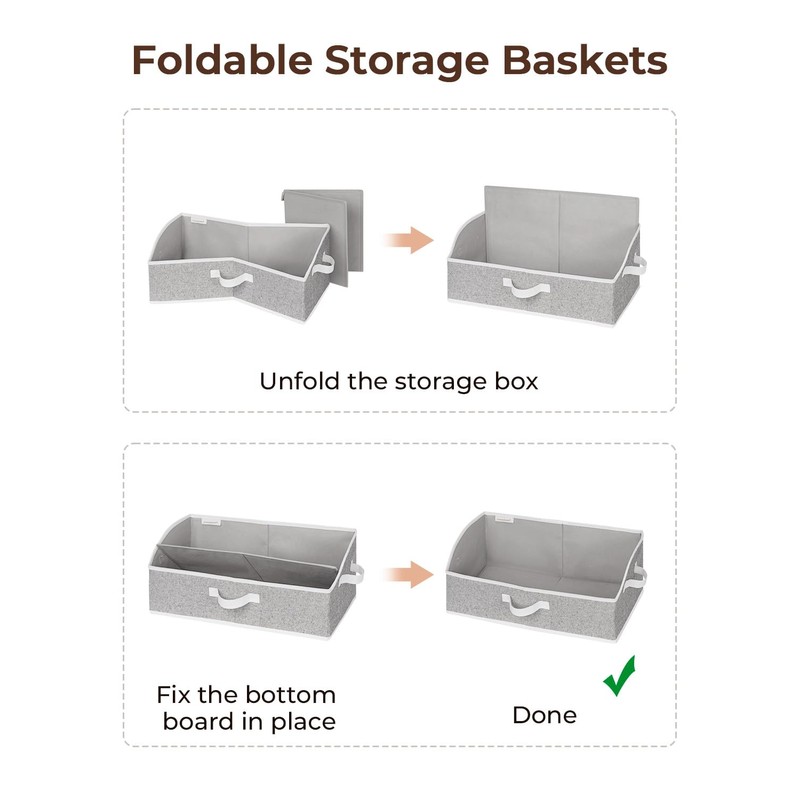 StorageWorks Closet Storage Bins, Trapezoid Organizer Box for Shelves, Fabric