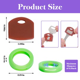 CheeFun 80Pcs Rubber Key Covers Caps: Identifier Rings Key Toppers set for classifying the usage functions of different keys(10 colors)