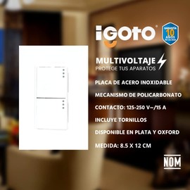 iGoto PB513-M Placa Armada 2 Apagadores de 1.5 Módulos/Marfil/Lugano