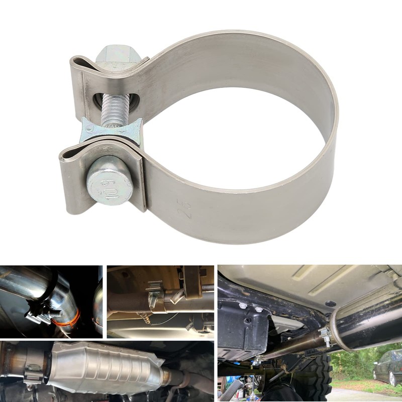 Tbest Universal Band Clamps - Rustproof Muffler Clamp for Downpipe