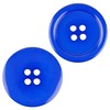 Clothing Buttons, 6 Pieces 4 Hole Diameter 40.6mm Blue Polyester
