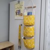 Linen Wall Pocket Wall Organizer Yellow 10ea