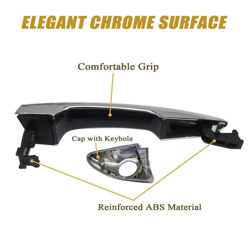 Priprilod Front Left Side Outer Exterior Chrome Door Handle Compatible