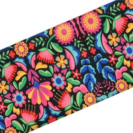 Nivofu Camino de Mesa Mexicano de Lino 100%, 33x183 cm, Estampado Colorido, para Fiestas (Cinco de Mayo, Día de Muertos), Bodas, Comedor, Lavable, Dec