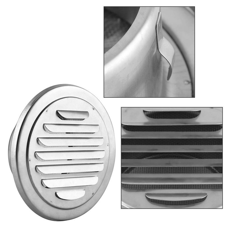 Round Air Vent Grill, Stainless Steel Through Wall Dryer Vent