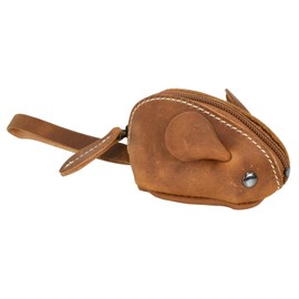 Leather Coin Purse, Brown Key Case, Cowhide Key Bag, Coin Purse, Coin Purse, Small Purse, Coin Bag, Cash for Children, Girls, Women, brown, Leather coin purse mouse