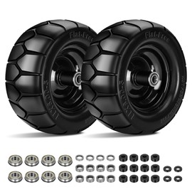 11x6.00-5 Flat Free Tire,2 Pack 11x6.00-5 Tires for Zero Turn Mower With 3/4 & 5/8" or 1/2” Bearing,6"-8" Centered Hub,11x6-5 Lawn Mower Tires Flat Free,Load 400lbs