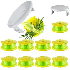 12 Pcs AC14RL3A Replacement Weed Wacker String for Ryobi One+,0.065 Inch Diameter String Trimmer Refill and AC14HCA Cover Cap Compatible with Ryobi 18v,24v,and 40v Cordless Trimmers(10 Spools+2 Caps)