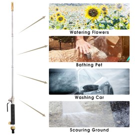 Hwylizg High Pressure Power Washer Wand, Hydro Jet Water Wand Pressure Sprayer,Flexible Garden Watering Wand with 3 Hose Nozzle Universal Hose End for Car Pet Window Patio Gutter Cleaning Tool Black