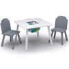 Delta Children Finn Table and Chair Set with Storage, White/Grey