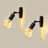 JZCDR 2-Pack Hardwired Pull Chain Wall Sconce, Black Wall Light