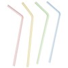 [200 Pack] Flexible Disposable Plastic Drinking Straws - 7.75"High -