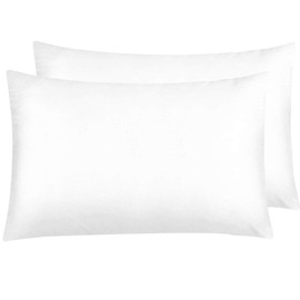 NTBAY 2 Pack Zippered Satin Pillow Cases for Hair and Skin, Luxury King Hidden Zipper Pillowcases Set of 2, 50x90 cm, White