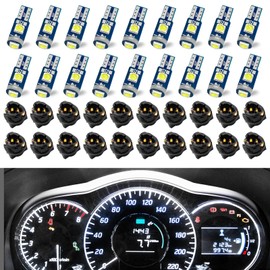 QUICTO Led Bulb Dash Lights Super Bright, T5 37 74 LED Bulb with Twist Lock Socket PC74 PC37, for Car Bulb Air Conditioning Light Clock Light (White)
