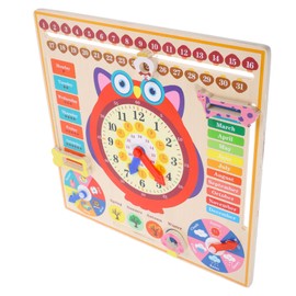 Learning Clock Calendar Toy Digital Clock Models Kids Learning Items Clock Learning for Kids Clock for Kids Ages 5-7 Kids Clock Toddler Small Clock Wood Cartoon