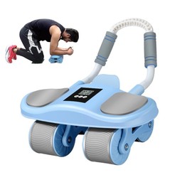 HXD-ERGO  Ab Wheel Flat Supportbelly RollTwo in One Ab Wheel Roller for Core Training, with Timer/Phone Holder, Suitable for Abdominal Workouts in Office, Home, and Outdoor Settings - Color: Black